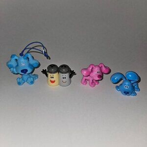 4 Blues Clues Figures Toy Lot Dog Blue Magenta Salt & Pepper Cake Topper